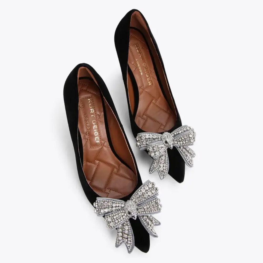 Kurt Geiger Belgravia Bow Court Heels Black